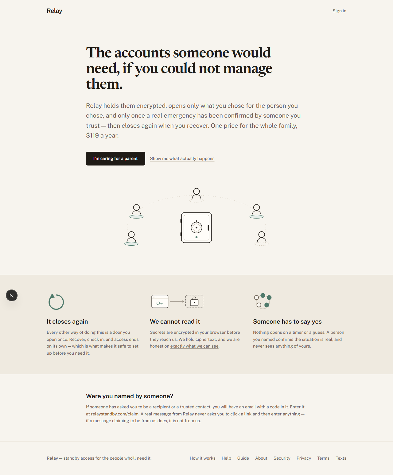 The landing page