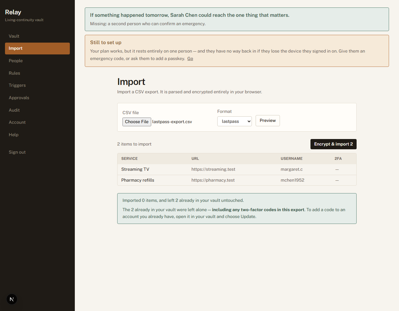 Importing